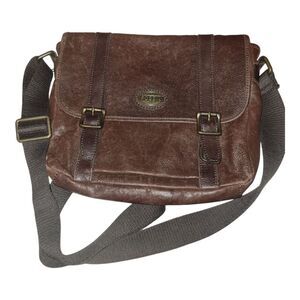 Fossil Brown Leather Messenger Bag Crossbody